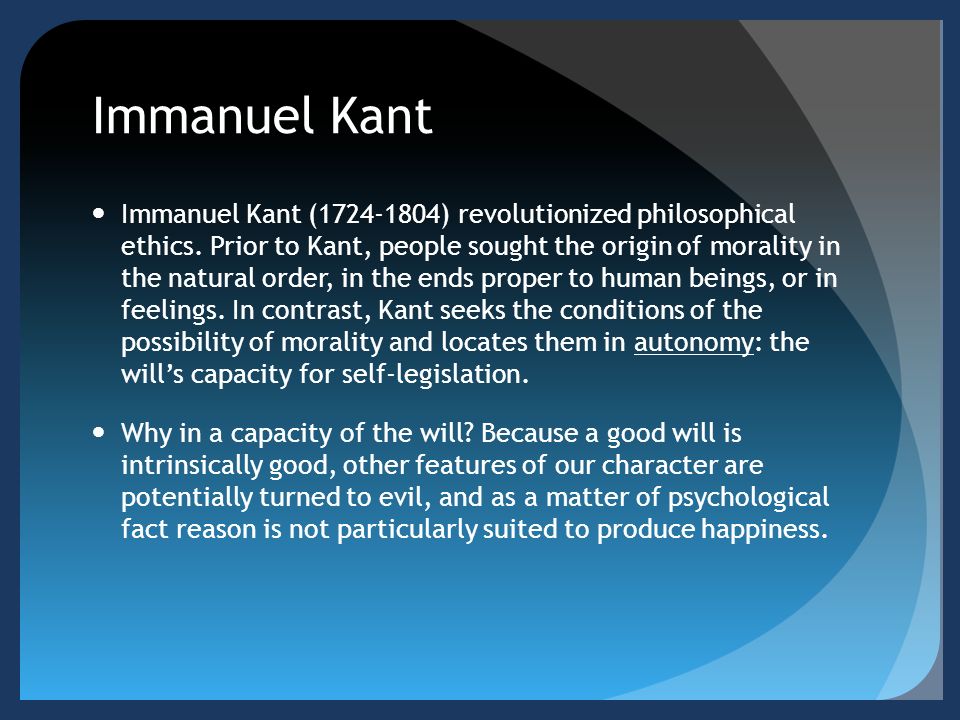Immanuel kants interesting ethical system for reasoning